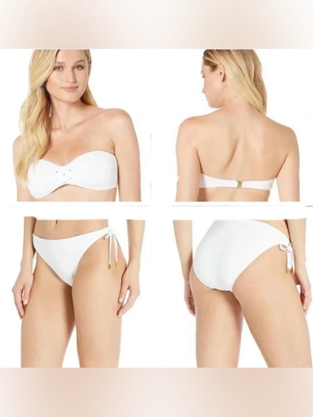 Bleu Rod Beattie Bikini Bandeau Top and Tie Side Bottom Size 8
